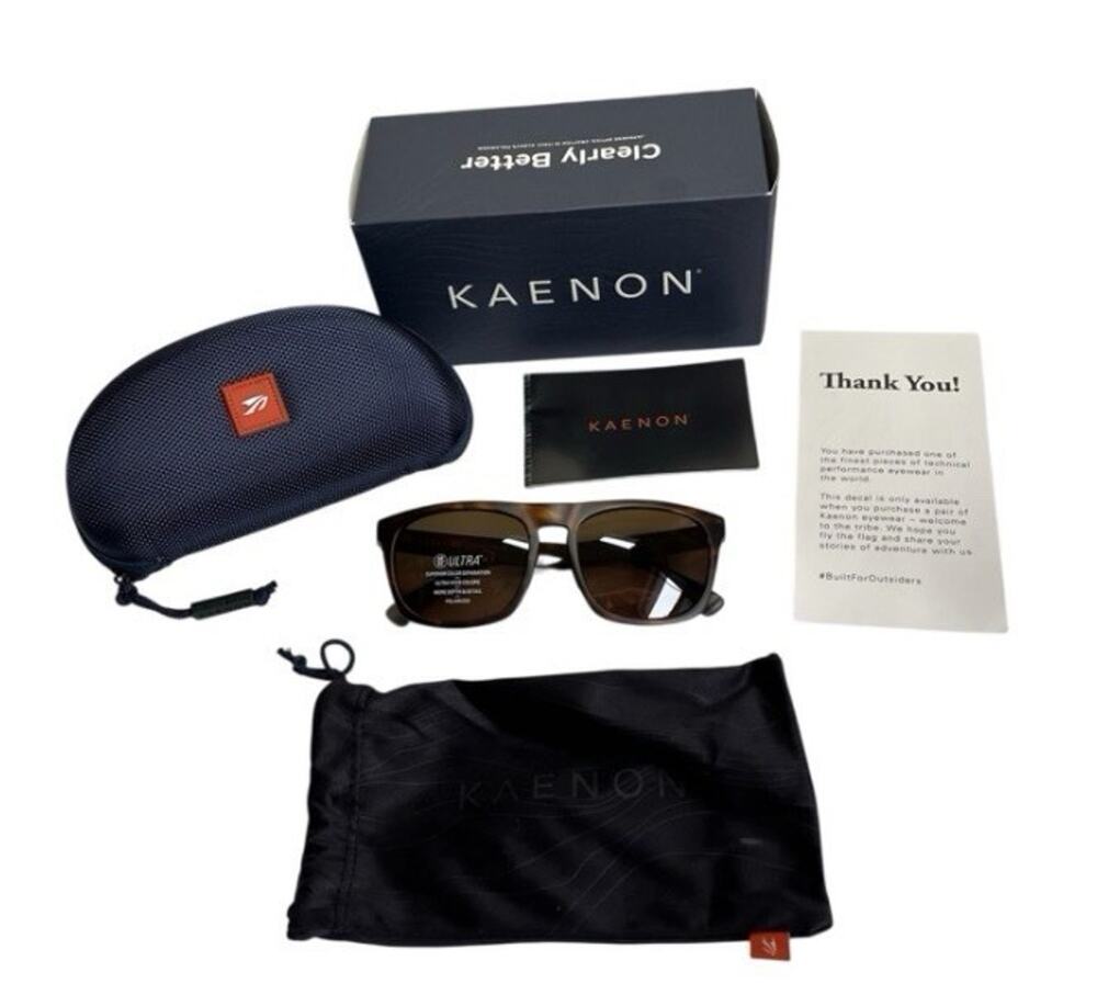 NIB Kaenon SR-91 Polarized Kern Sunglasses Brown Tortoise Frame Ultra Lens $175